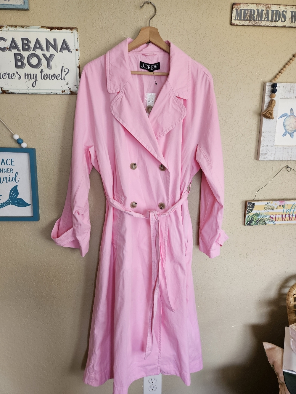 Soft Pink Trench Coat J. Crew Preppy Dopamine Minimalist Career - Picture 4 of 10
